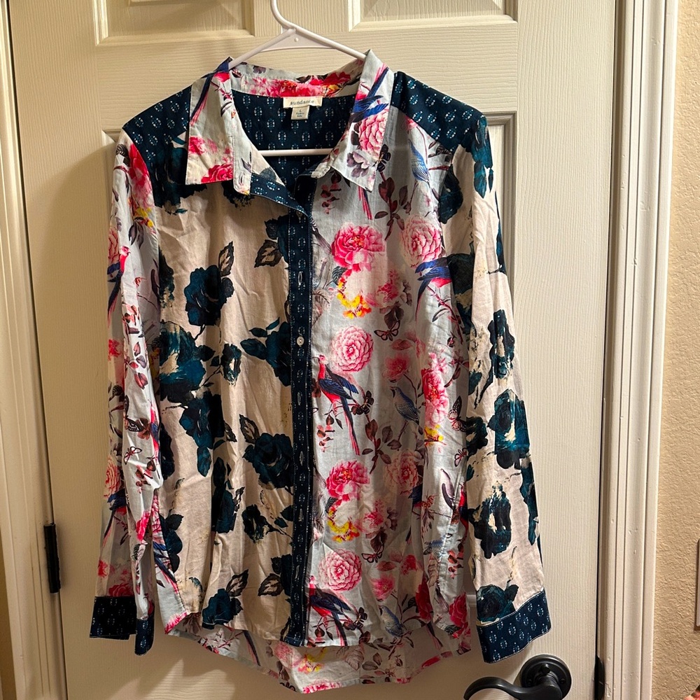 Sundance Blue and Pink Casual Button Down Shirt